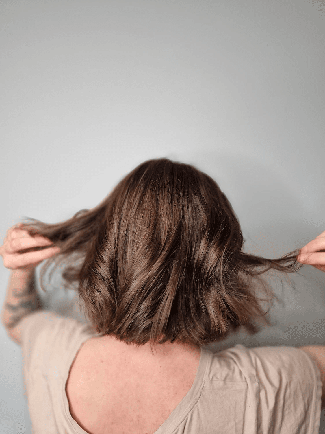 girl with short thin hair